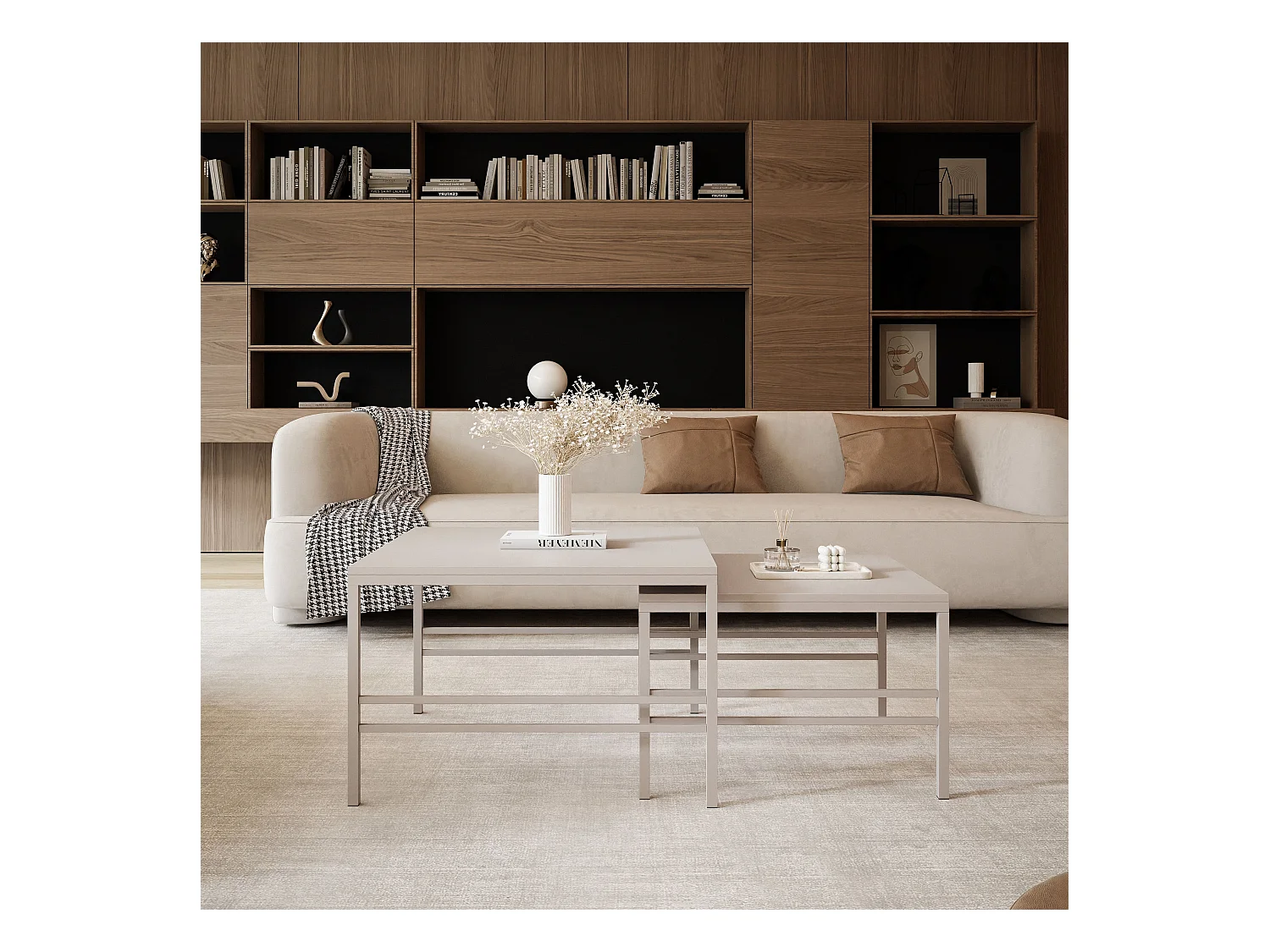 Table basse gigogne 2en1 Cachemire, armature en Cachemire