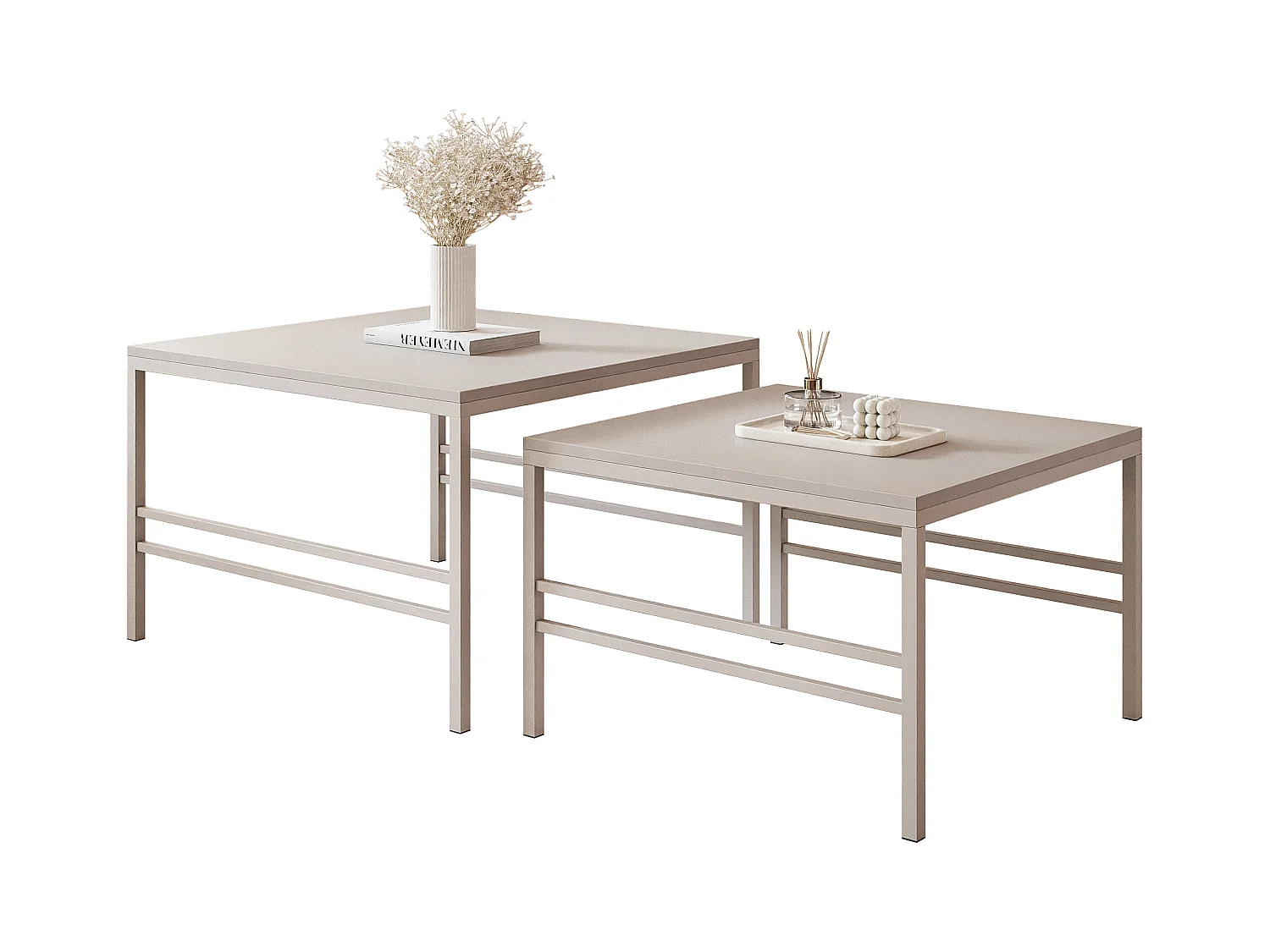 Table basse gigogne 2en1 Cachemire, armature en Cachemire