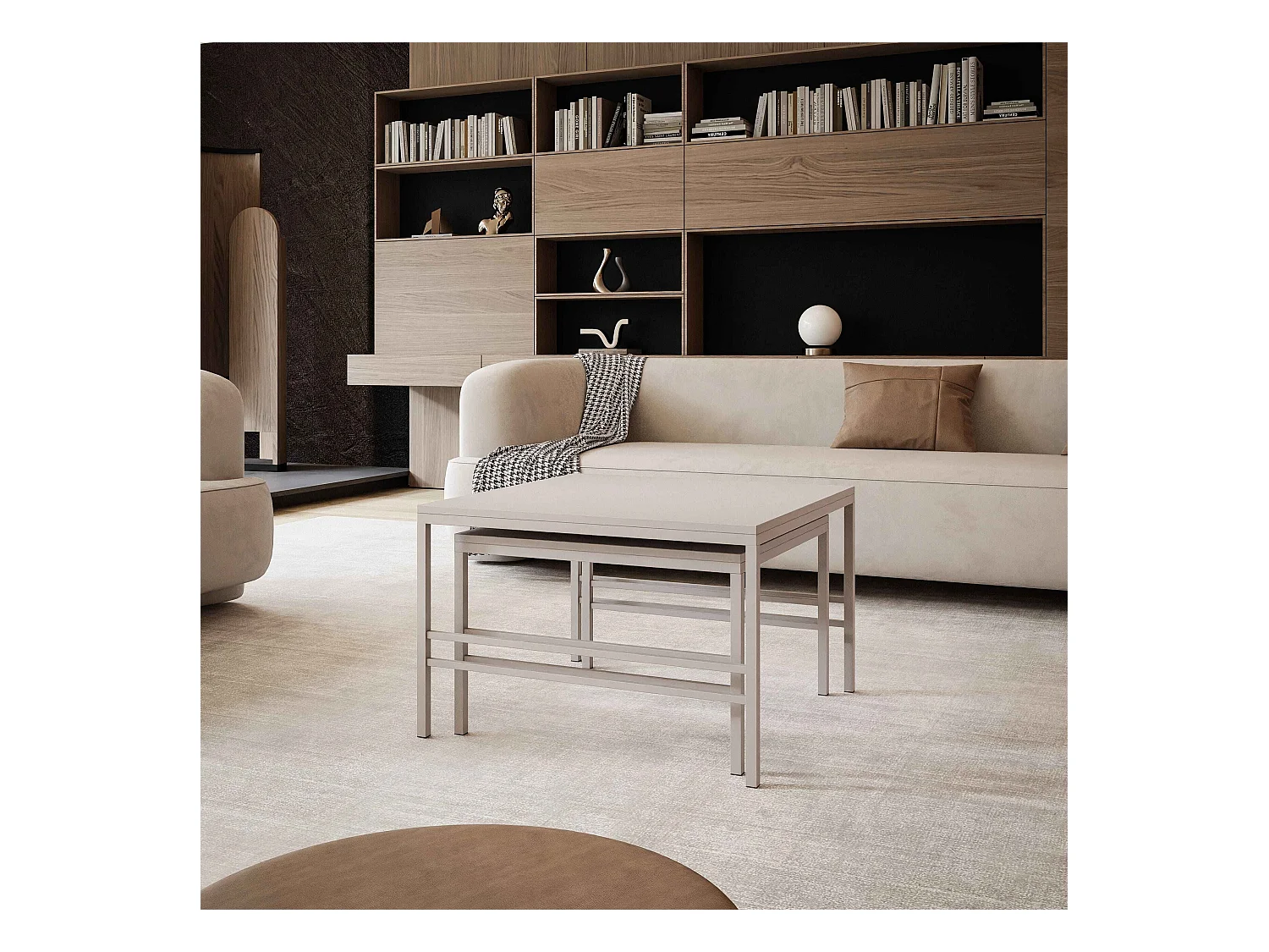 Table basse gigogne 2en1 Cachemire, armature en Cachemire