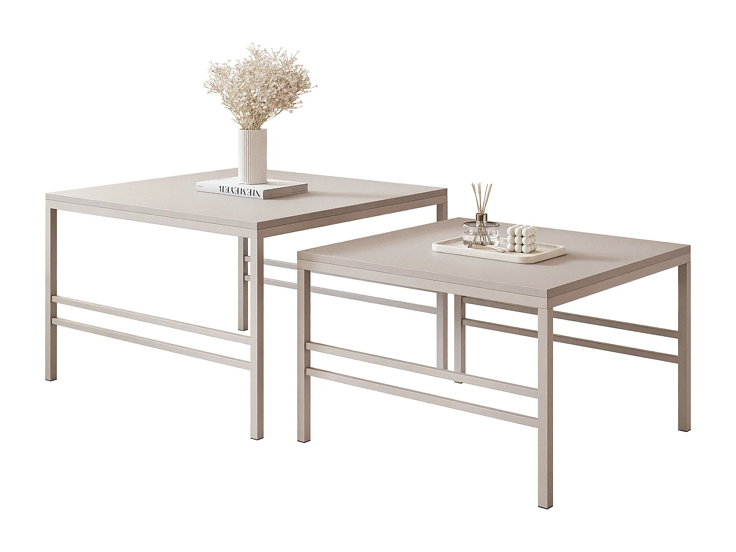 Salontafel set van 2 in 1 fi70/fi60 Kasjmier, frame in Kasjmier