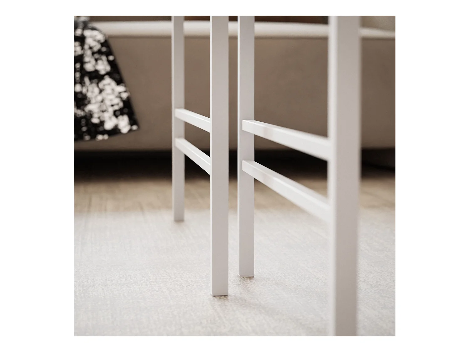 Table basse gigogne 2en1 Cachemire, armature en blanc