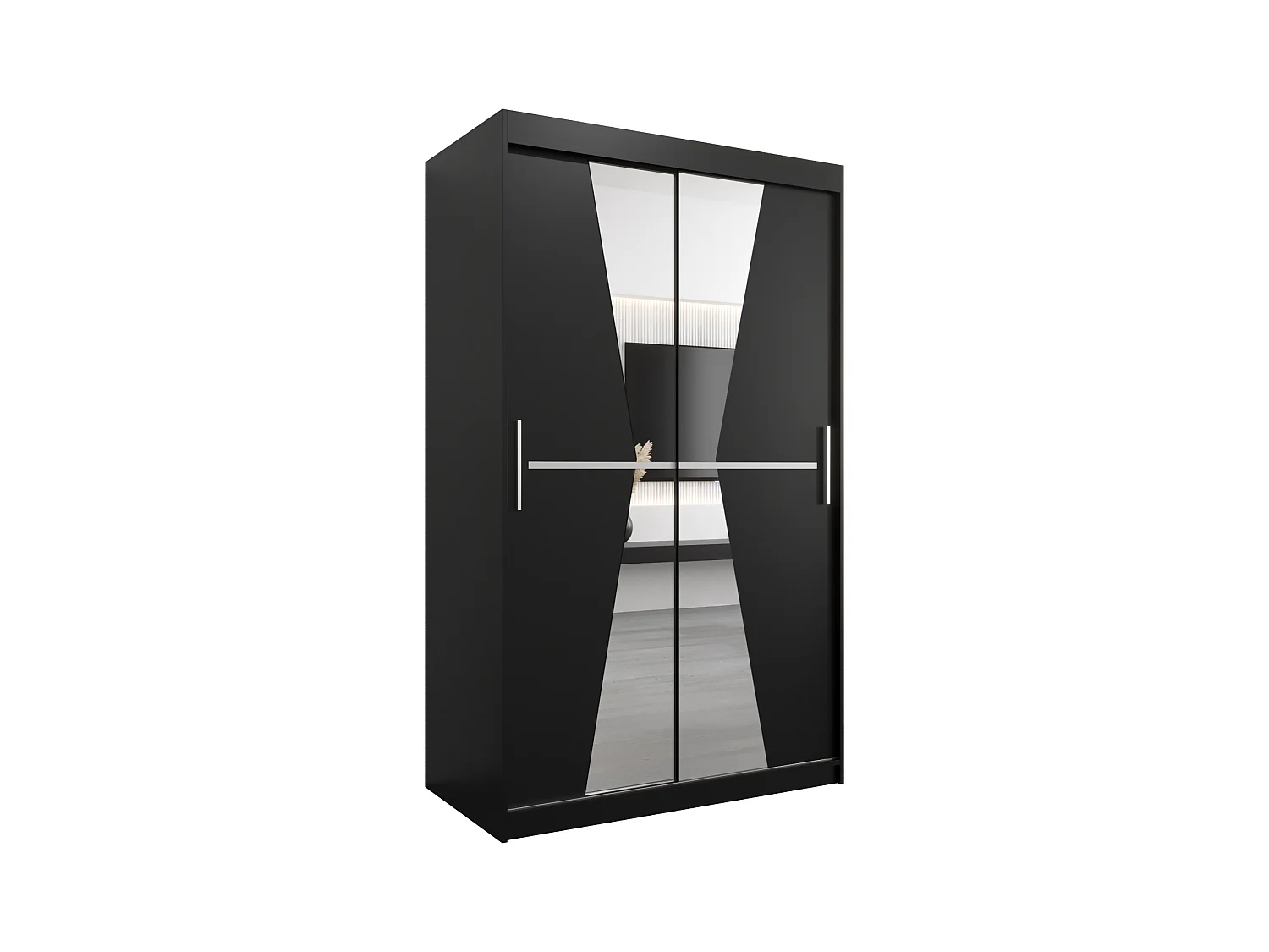 Schwebetürenschrank Maroko 200/120/62 2-Türig (Schwarz)
