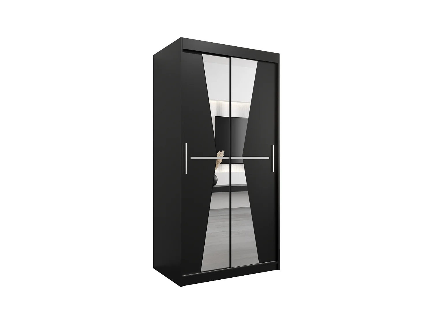 Armoire Maroko À Portes Coulissantes 200/100/62 2 portes (Noir/Noir)