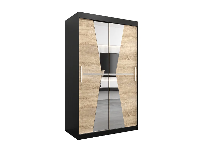 Armoire Maroko À Portes Coulissantes 200/120/62 2 portes (Noir/Sonoma)