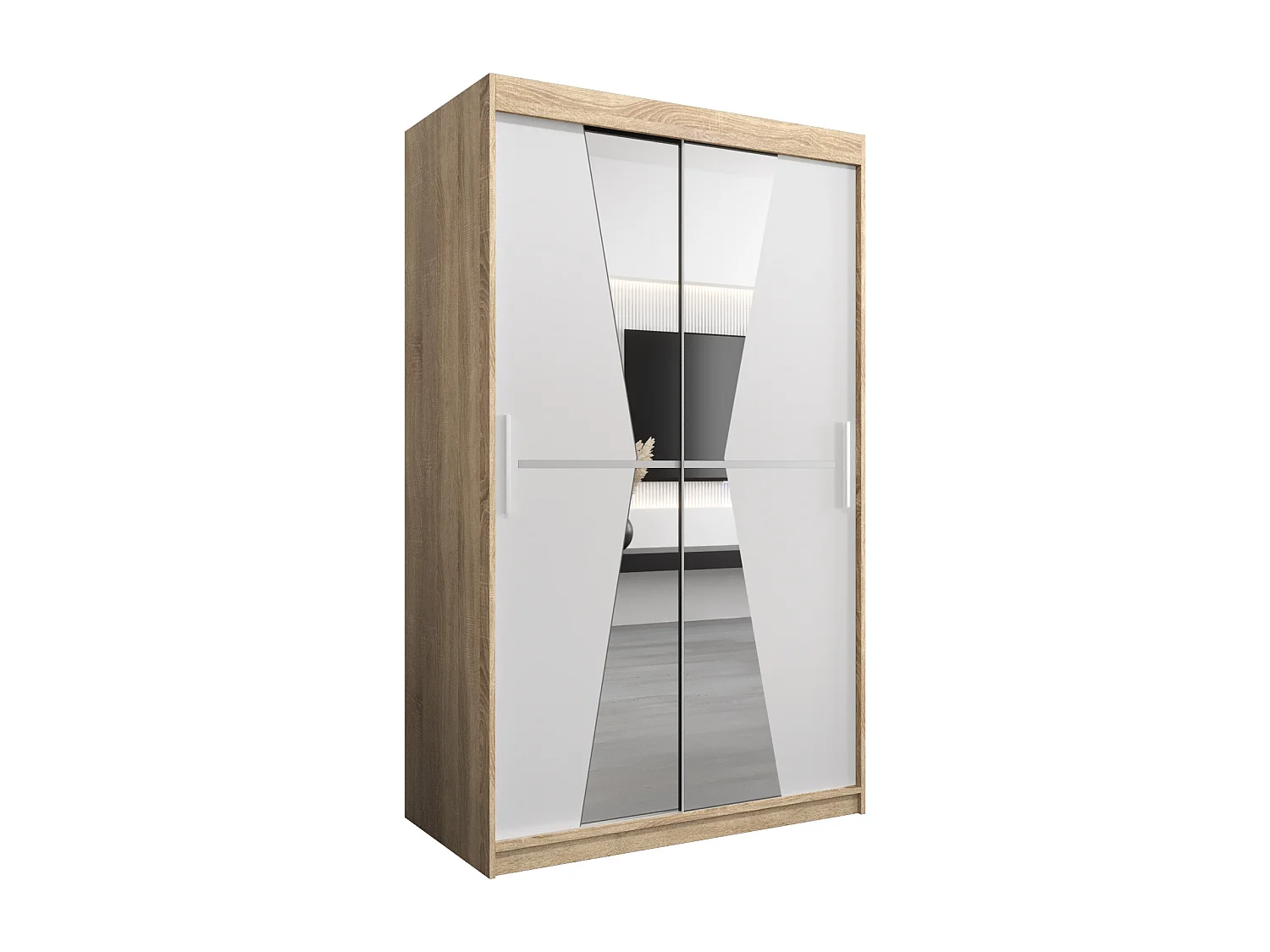 Armoire Maroko À Portes Coulissantes 200/120/62 2 portes (Sonoma/Blanc)