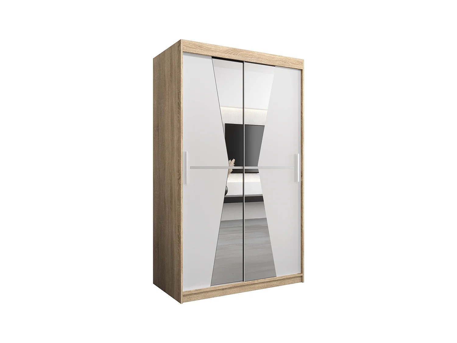 Armoire Maroko À Portes Coulissantes 200/120/62 2 portes (Sonoma/Blanc)