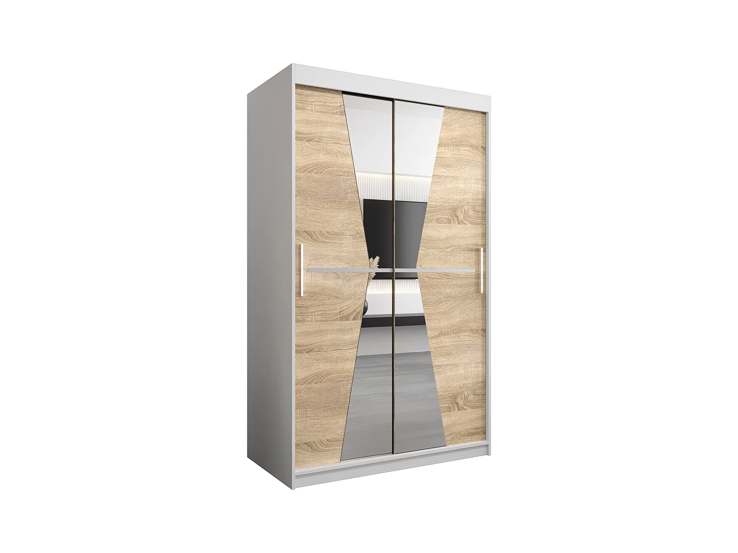 Armoire Maroko À Portes Coulissantes 200/120/62 2 portes (Blanc/Sonoma)