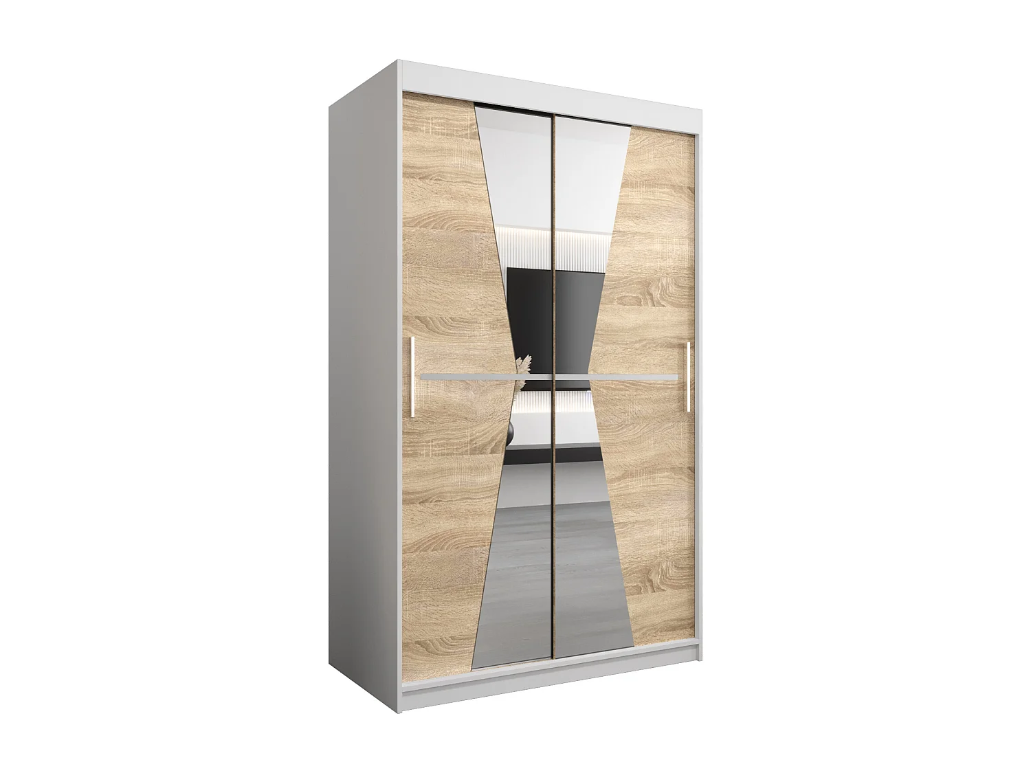 Armoire Maroko À Portes Coulissantes 200/120/62 2 portes (Blanc/Sonoma)