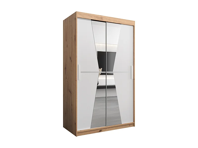 Armoire Maroko À Portes Coulissantes 200/120/62 2 portes (Artisan/Blanc)