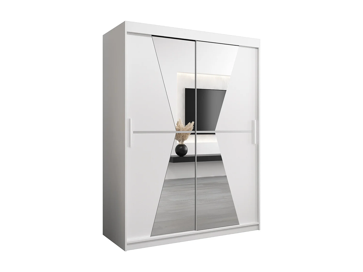 Armoire Maroko À Portes Coulissantes 200/150/62 2 portes (Blanc/Blanc)