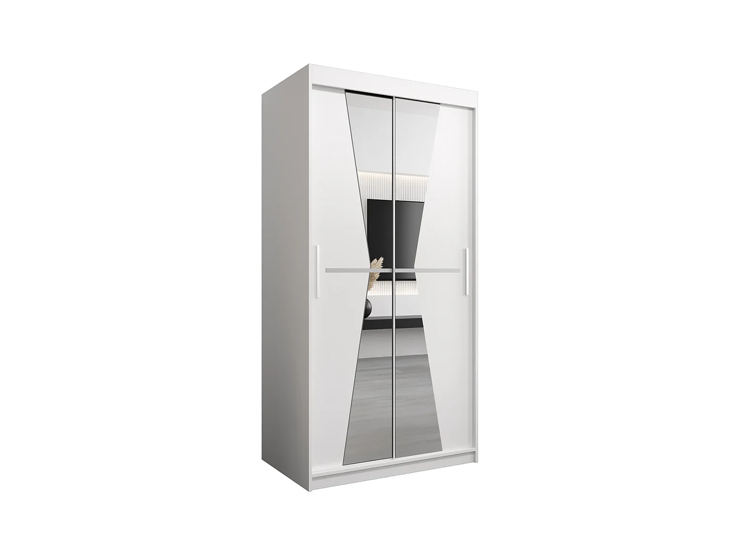 Armoire Maroko À Portes Coulissantes 200/100/62 2 portes (Blanc/Blanc)