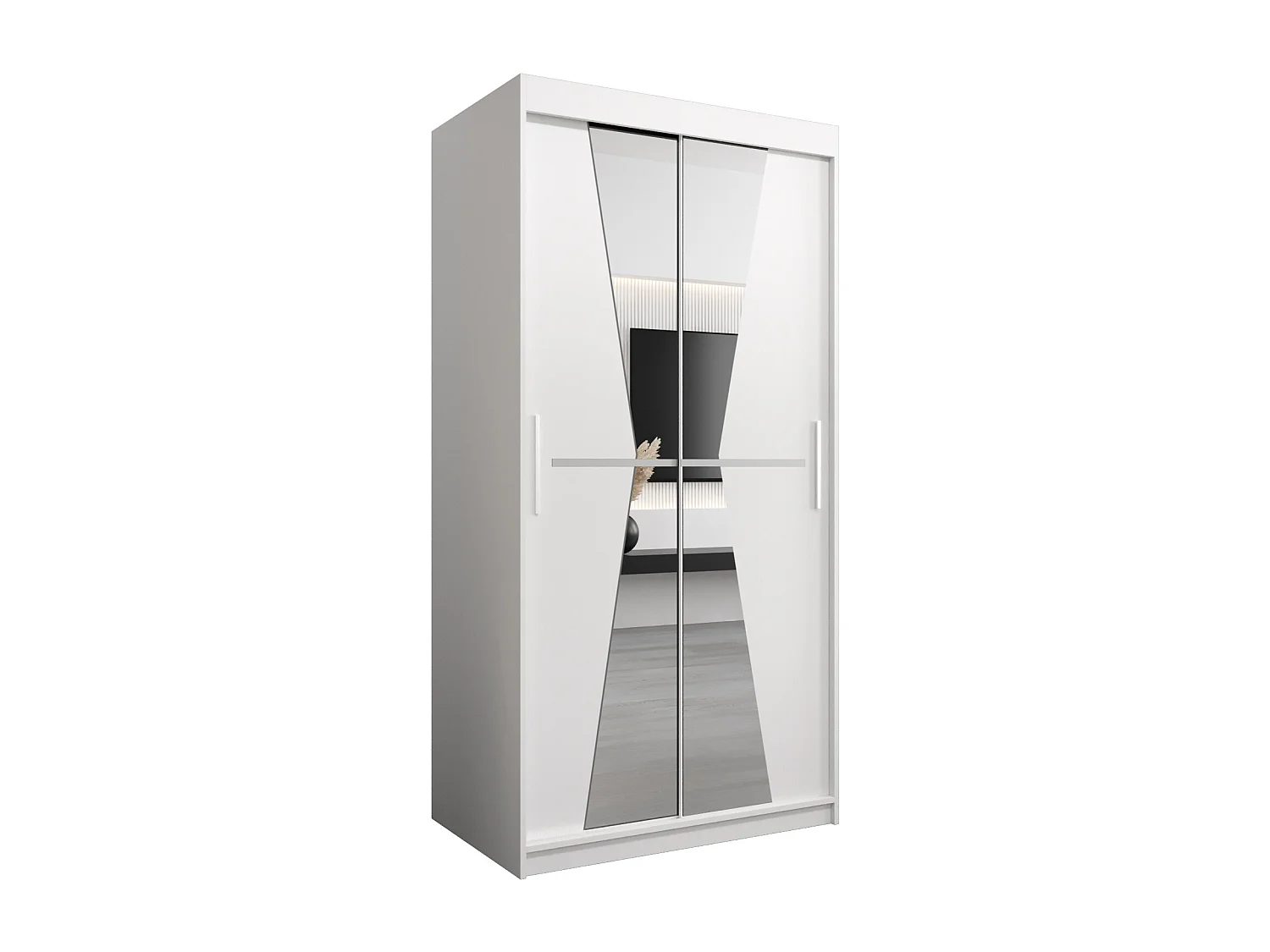 Armoire Maroko À Portes Coulissantes 200/100/62 2 portes (Blanc/Blanc)