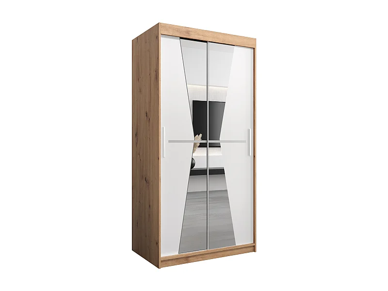 Armadio Maroko ad ante scorrevoli 200/100/62 2 porte (artisan/bianco)