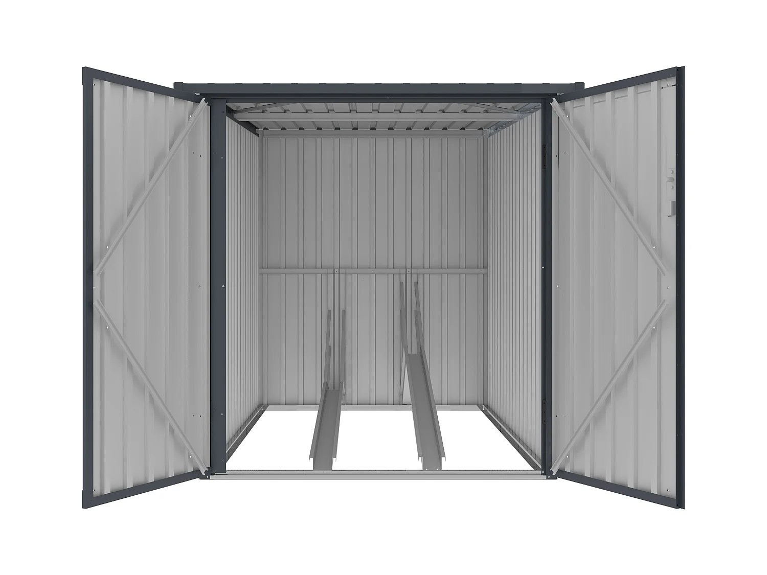 Abri à vélo métal en acier galvanisé effet bois 2,8 m² pour 2 vélos - NIKI