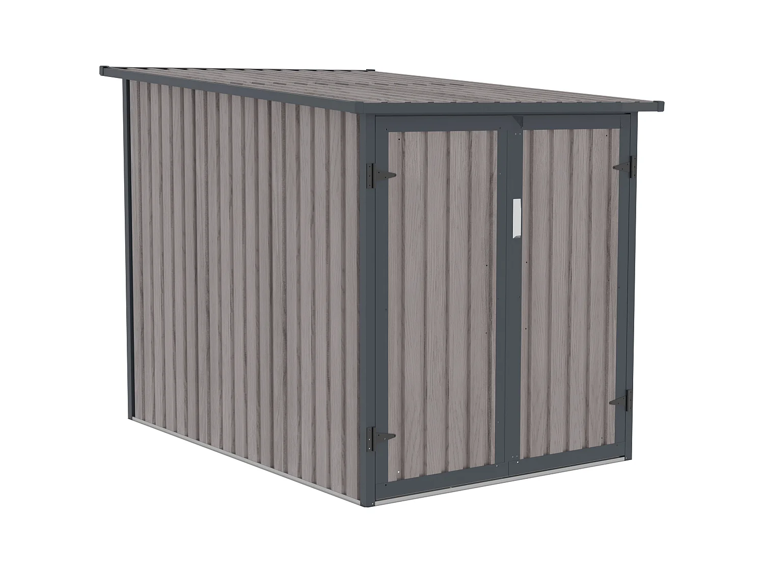 Cobertizo de bicicletas de acero galvanizado con efecto madera de 2,8 m² para 2 bicicletas - NIKI