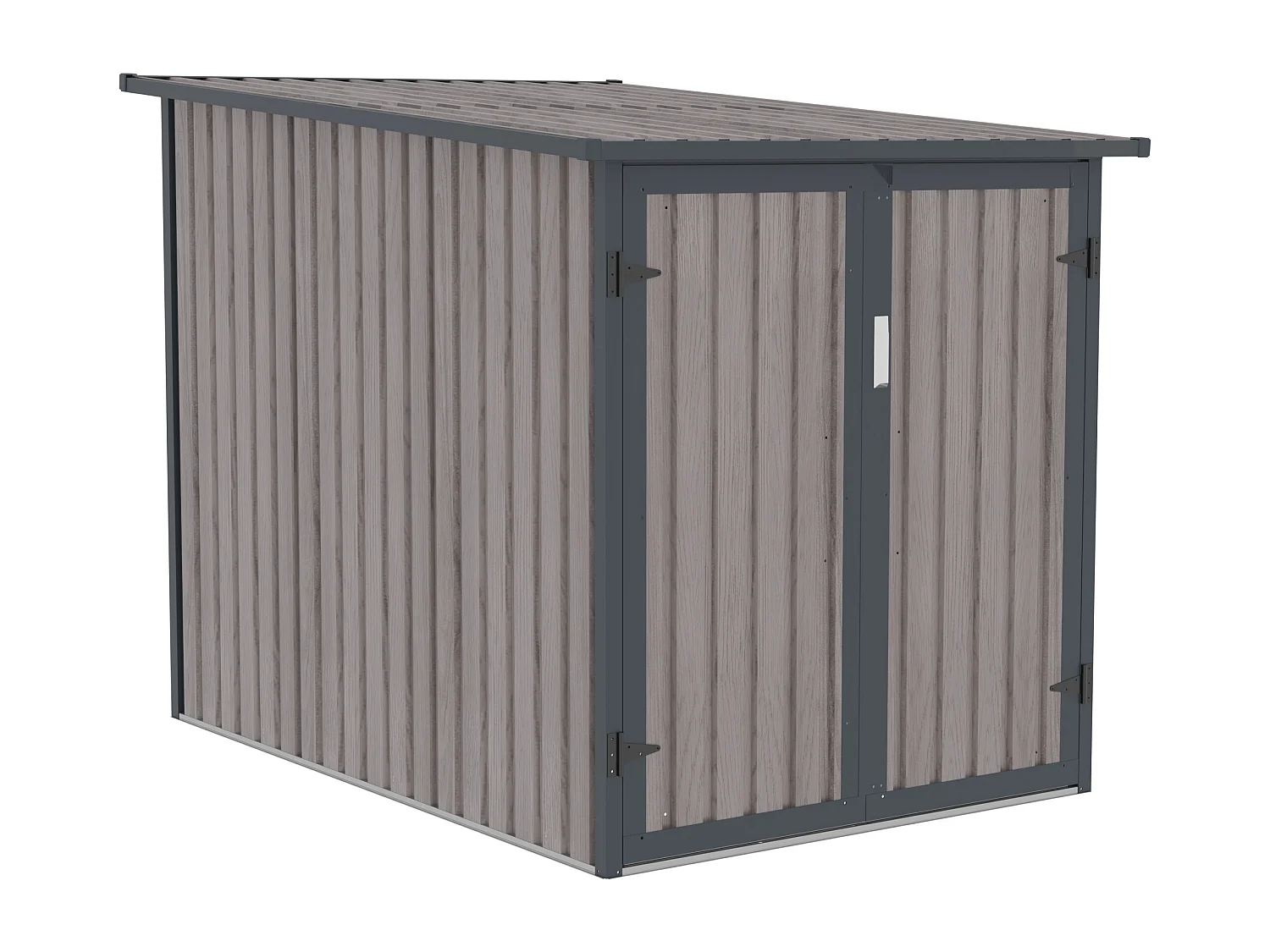 Cykelförvaring i galvaniserat stål med träeffekt 2,8 m² för 2 cyklar - NIKI