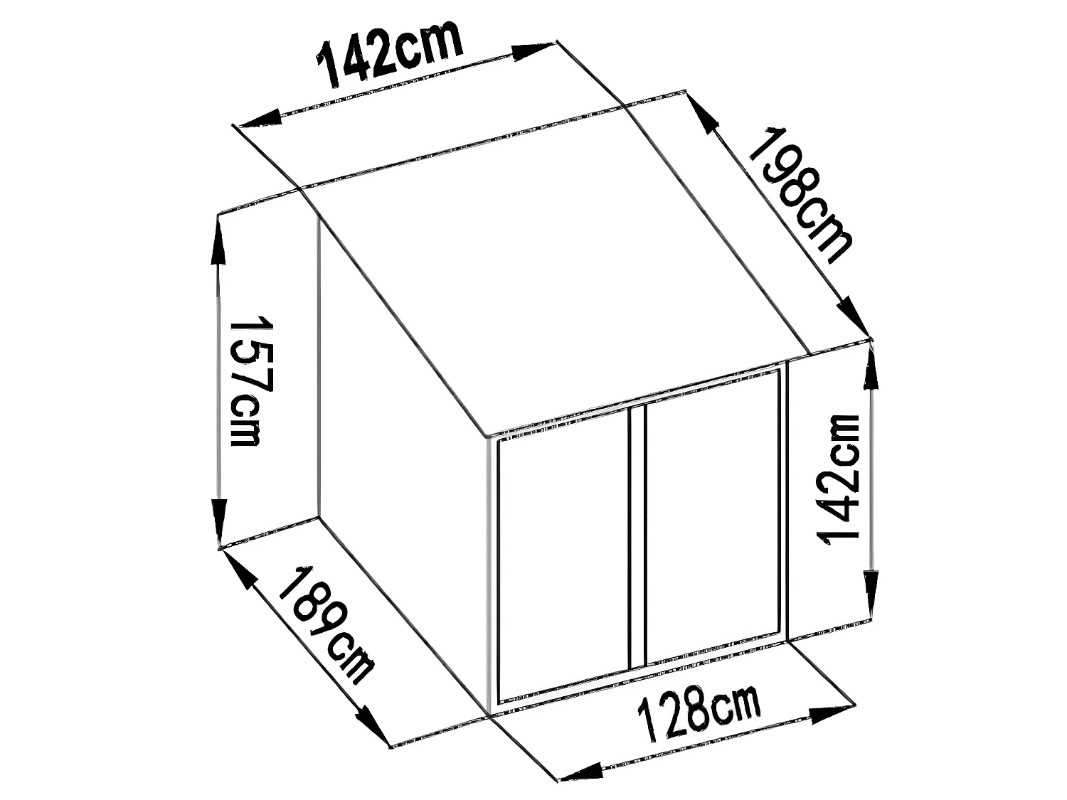 Metall-Fahrradunterstand aus verzinktem Stahl - Holz-Optik - 2,8 m² für 2 Fahrräder - NIKI