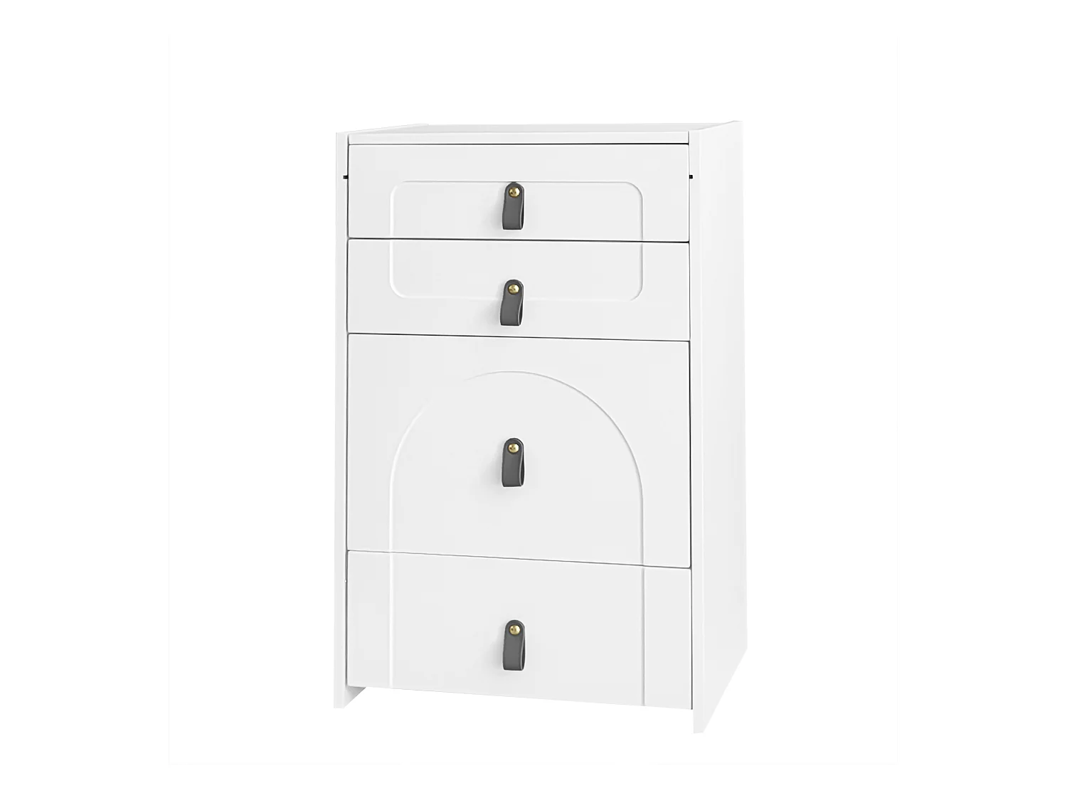 Multifunctioneel nachtkastje - 3 lades en spiegel met LED & uittrekbare zitting - MDF - Wit