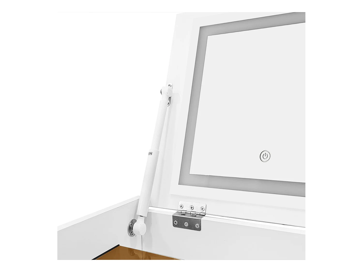Multifunctioneel nachtkastje - 3 lades en spiegel met LED & uittrekbare zitting - MDF - Wit