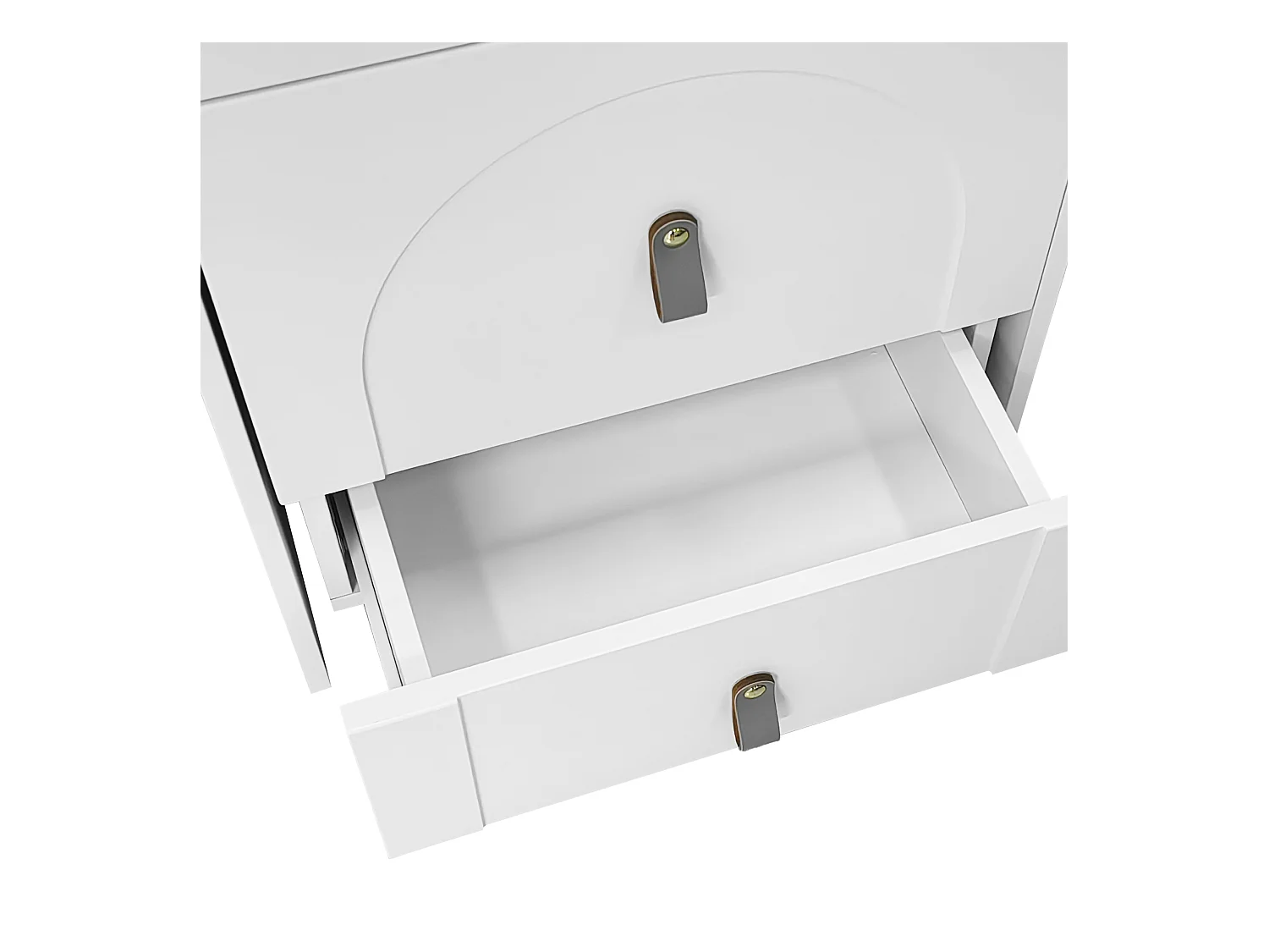 Multifunctioneel nachtkastje - 3 lades en spiegel met LED & uittrekbare zitting - MDF - Wit