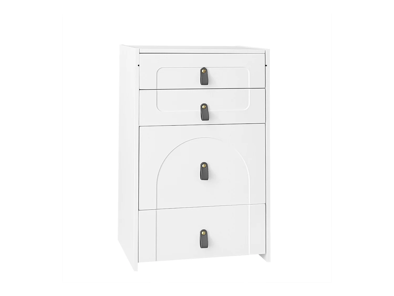 Multifunctioneel nachtkastje - 3 lades en spiegel met LED & uittrekbare zitting - MDF - Wit