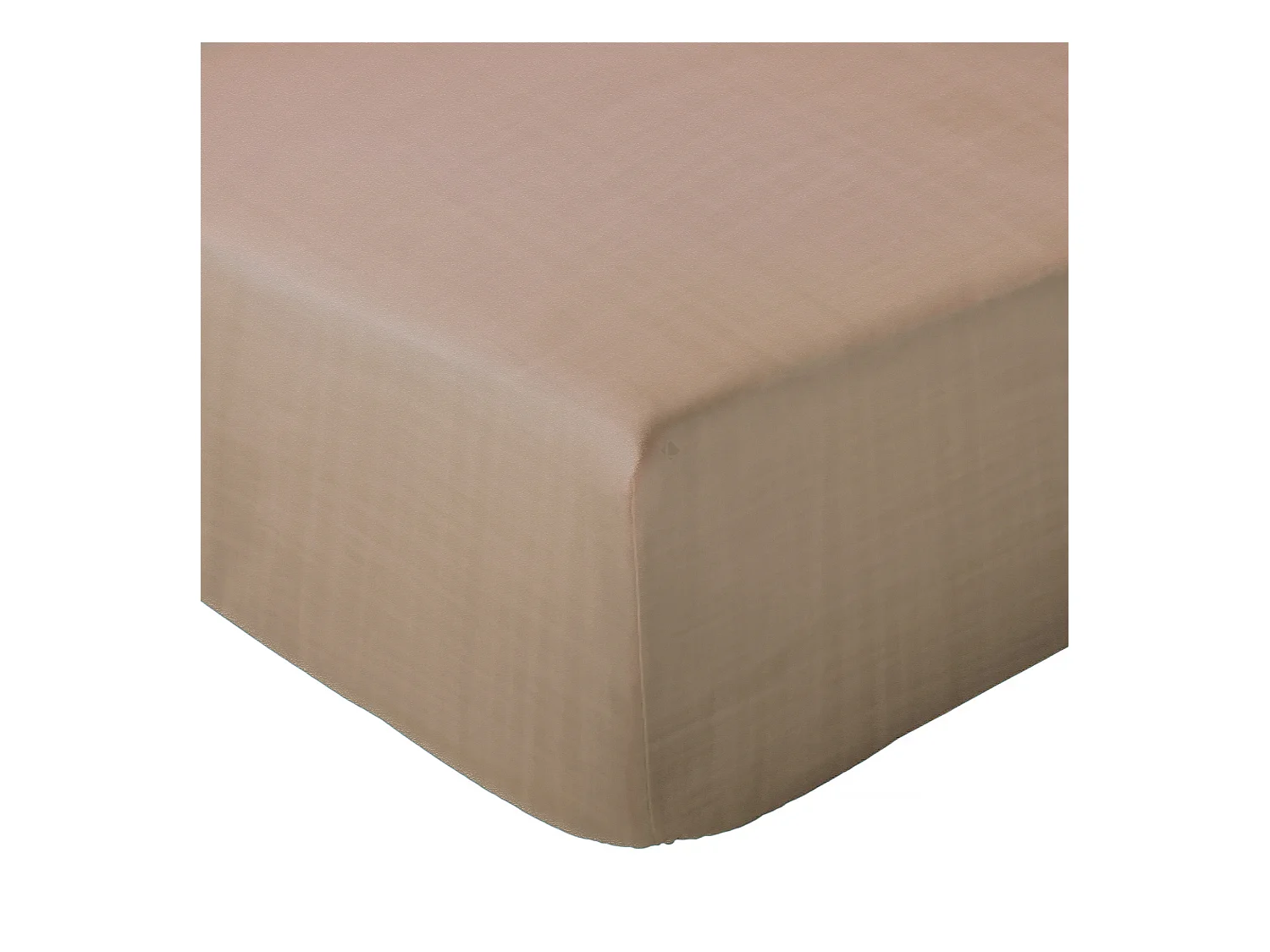 Drap housse 160x200x30 cm mousseline de coton MILOS marron camel