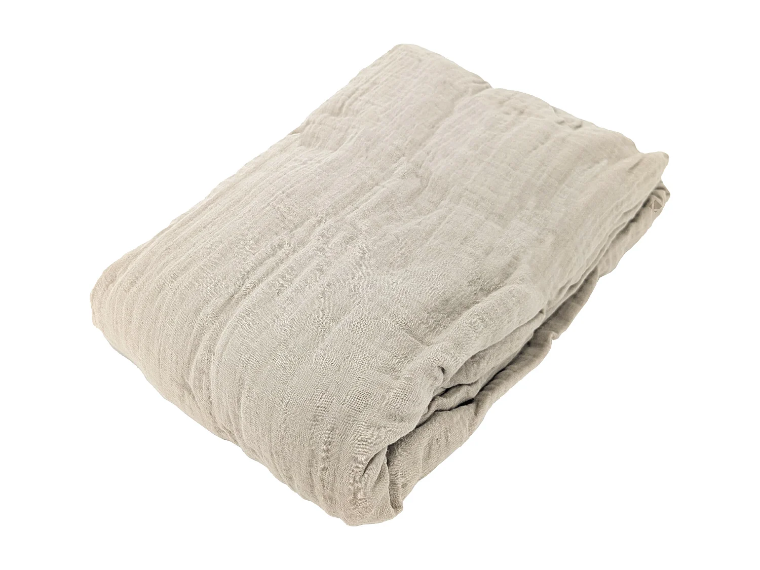 Drap housse MILOS mousseline de coton 160x200 cm bonnet 30 cm uni beige ficelle