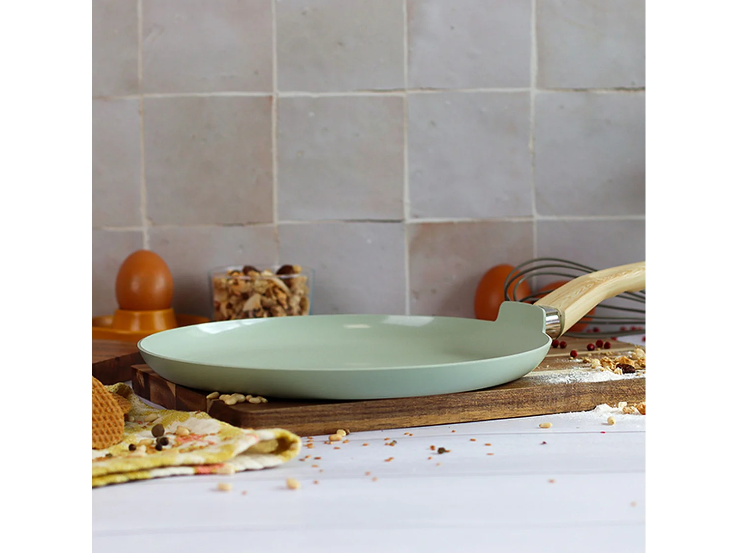 Menastyl - Set 13 Pieces Cuisson Colorama Celadon En Aluminium Induction