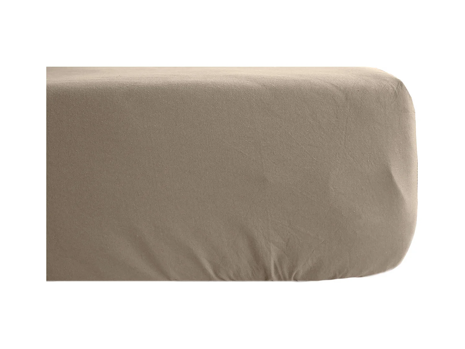 Drap housse 90x190 cm pur coton lavé PALACE marron camel bonnet 30 cm