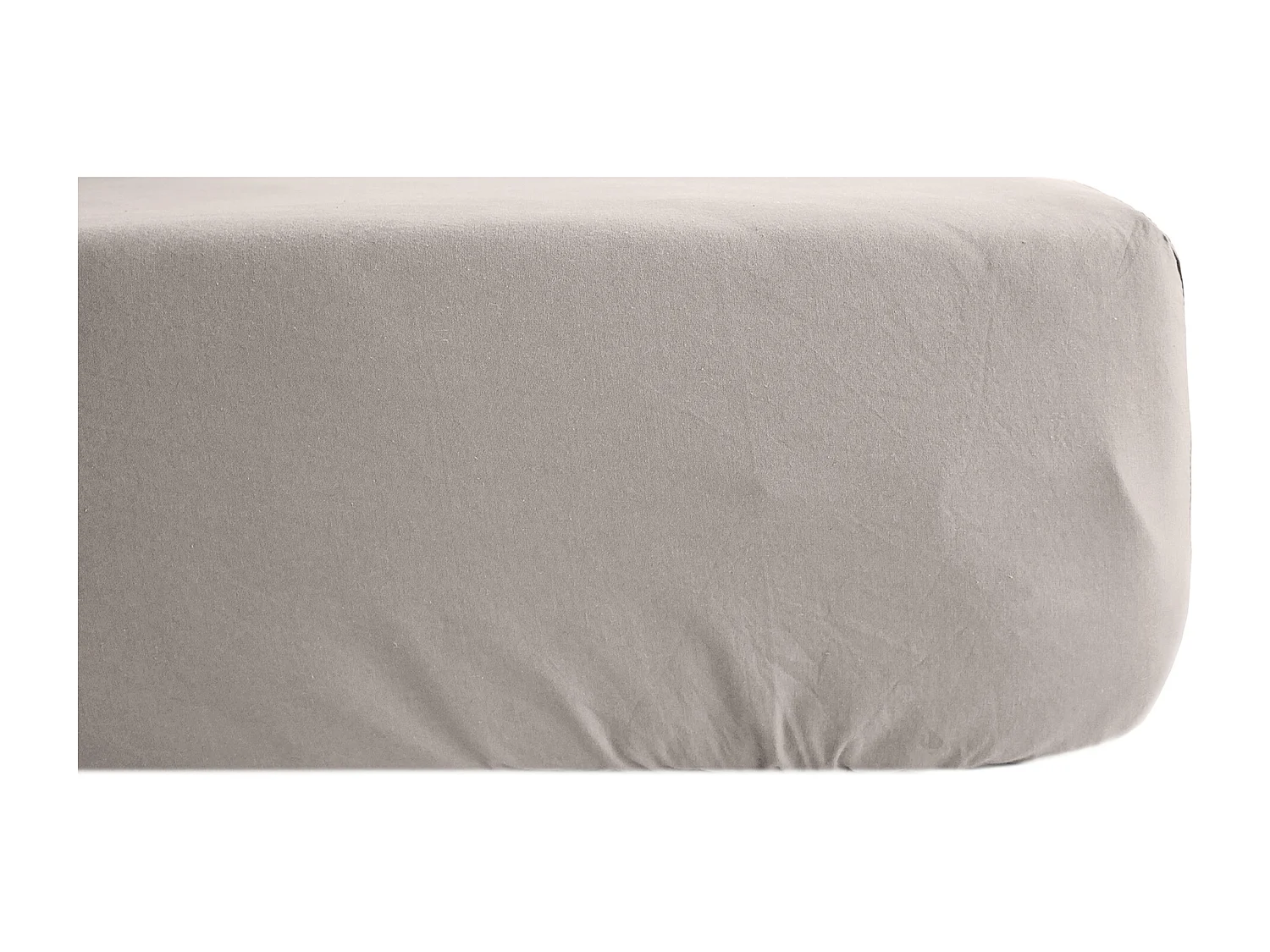 Drap housse uni 200x200 cm bonnet 40 cm percale de coton MANOIR gris Cendre