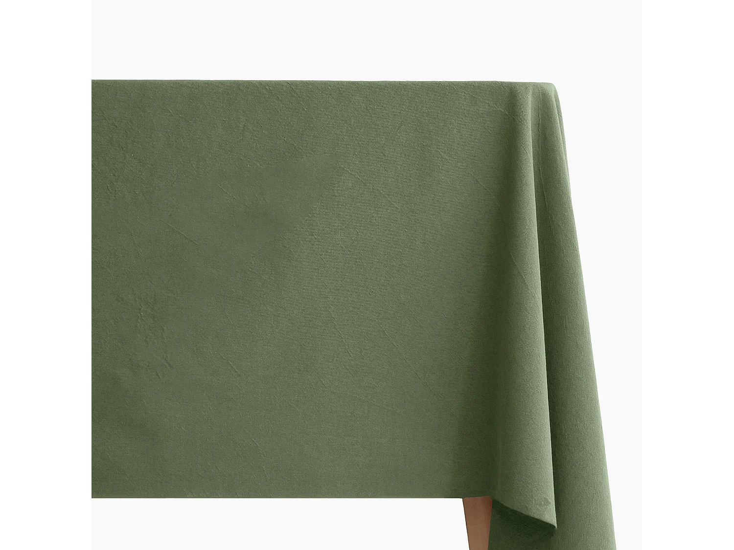 Nappe rectangle en lin et coton 170x250 cm MATTIS vert mousse