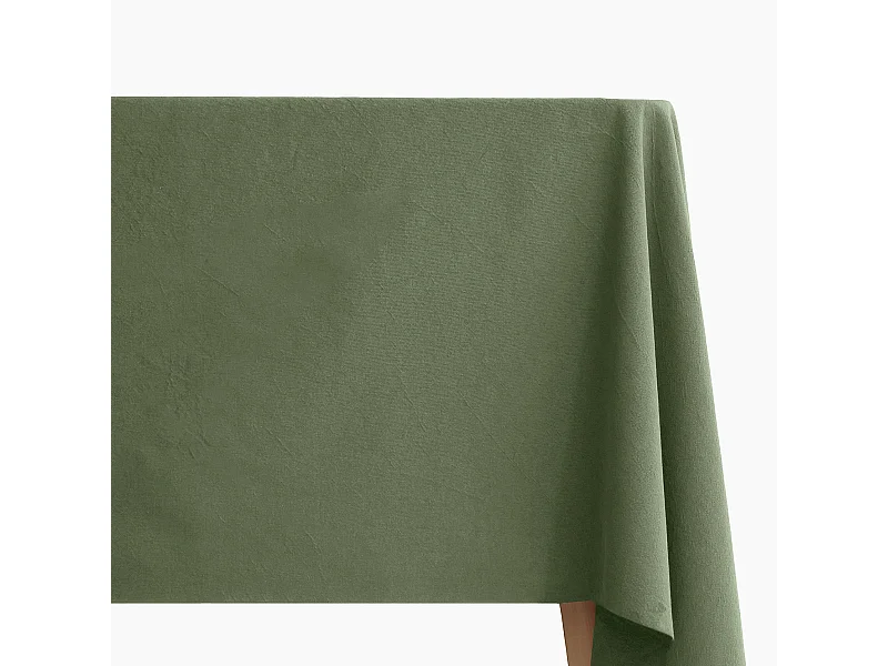 Nappe rectangulaire lin et coton 170X350 cm MATTIS vert mousse