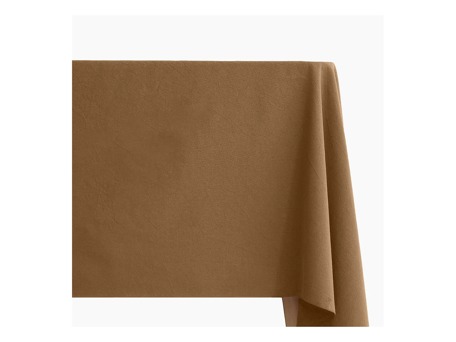 Nappe rectangulaire lin et coton 170X350 cm MATTIS marron cognac