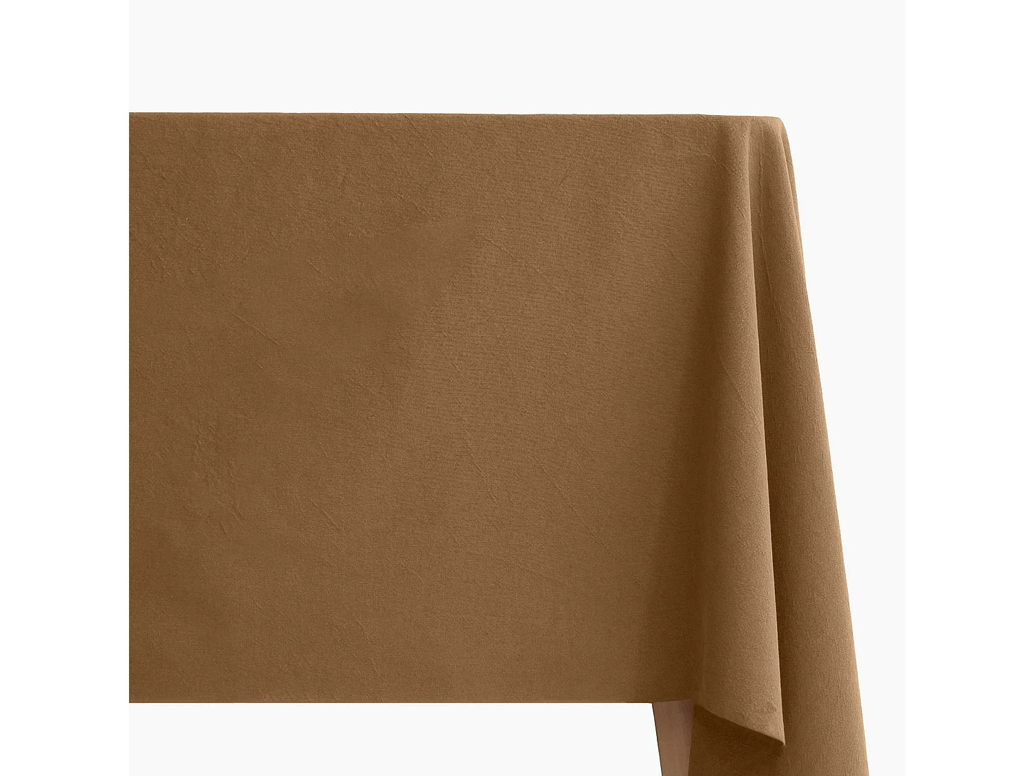 Nappe carrée en lin et coton 170x170 cm MATTIS marron cognac