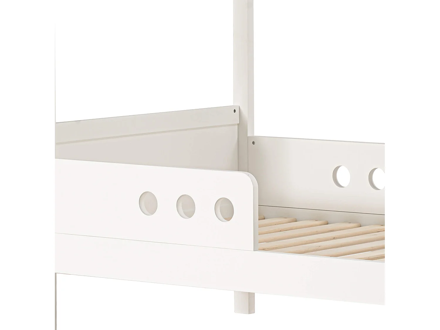 Lit pour Enfants Duhat 151x170x86 Pin Blanc Marron Clair Scandinave