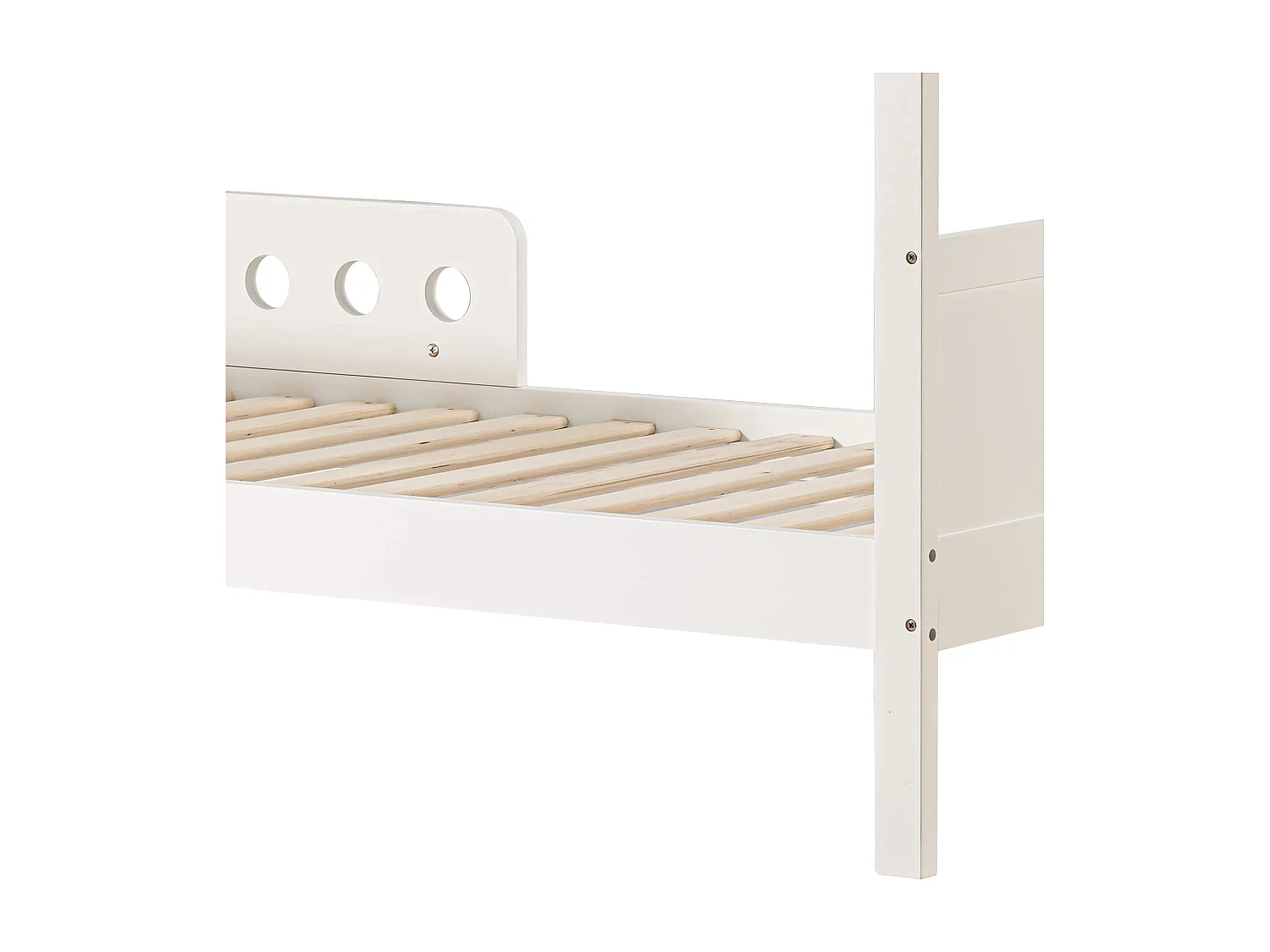 Letto per Bambini Rebecca Mobili Rihan 151x170x86 Pino  Bianco Marrone Chiaro Scandinavo