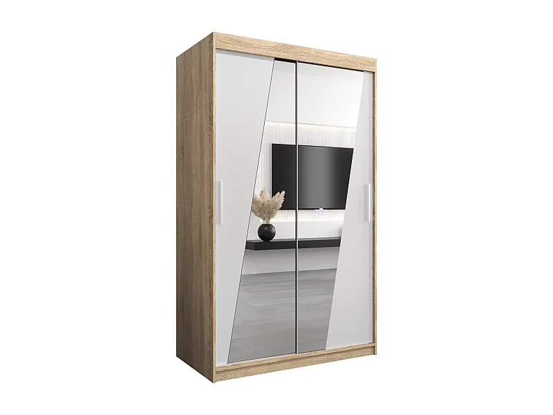 Elypse kledingkast met schuifdeuren 200/120/62 2 deuren (sonoma/wit)