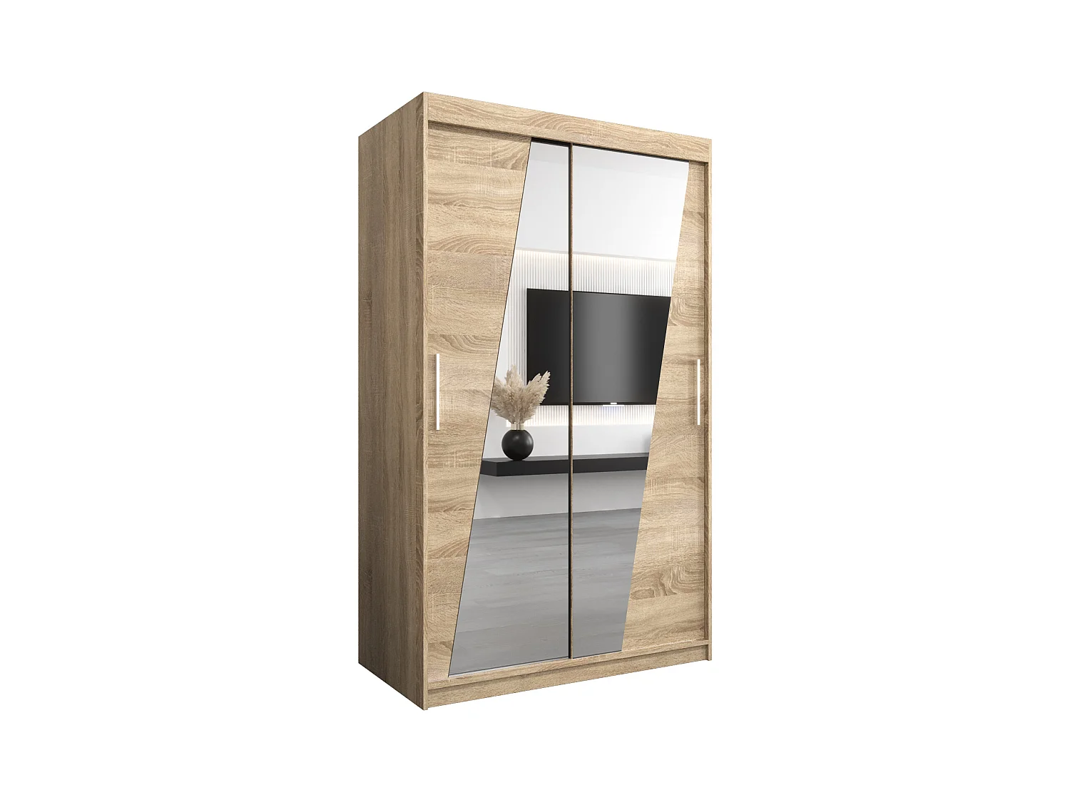 Schwebetürenschrank Rhomb 200/120/62 2-Türig (Sonoma)