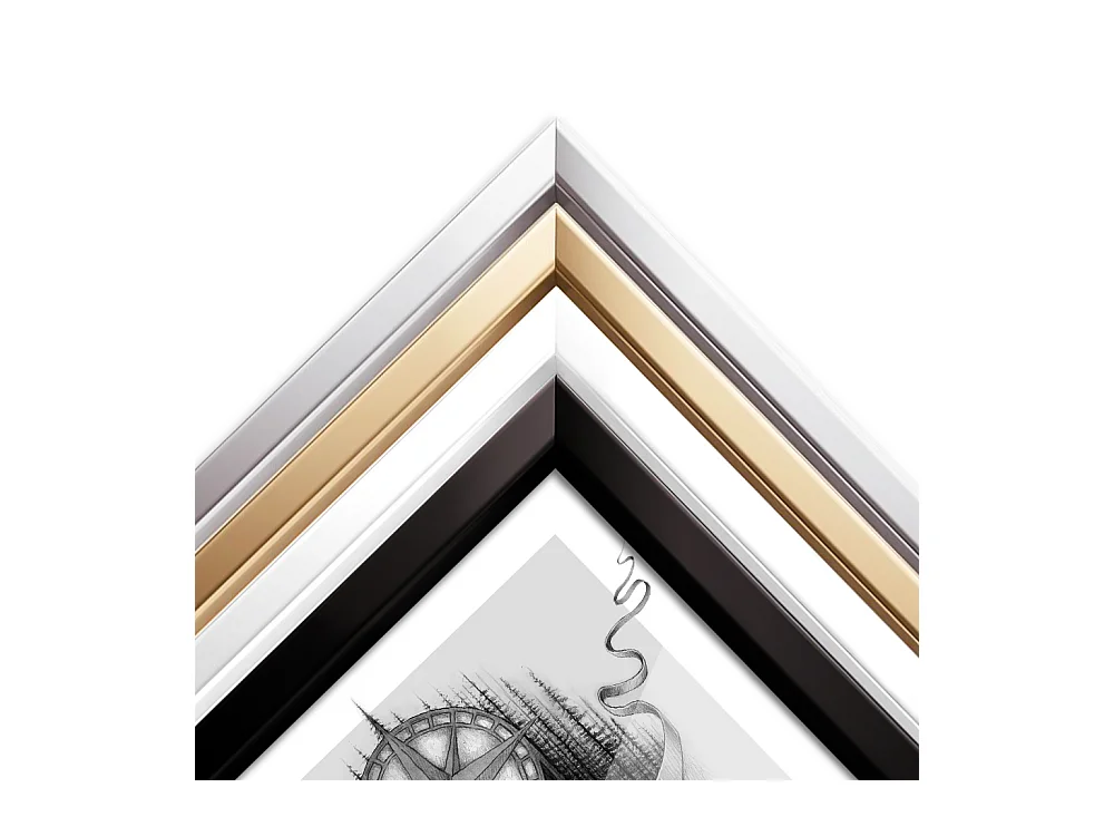 Cadre blanc élégant 70x100 cm - Cadre moderne pour posters et photos, montage vertical et horizontal