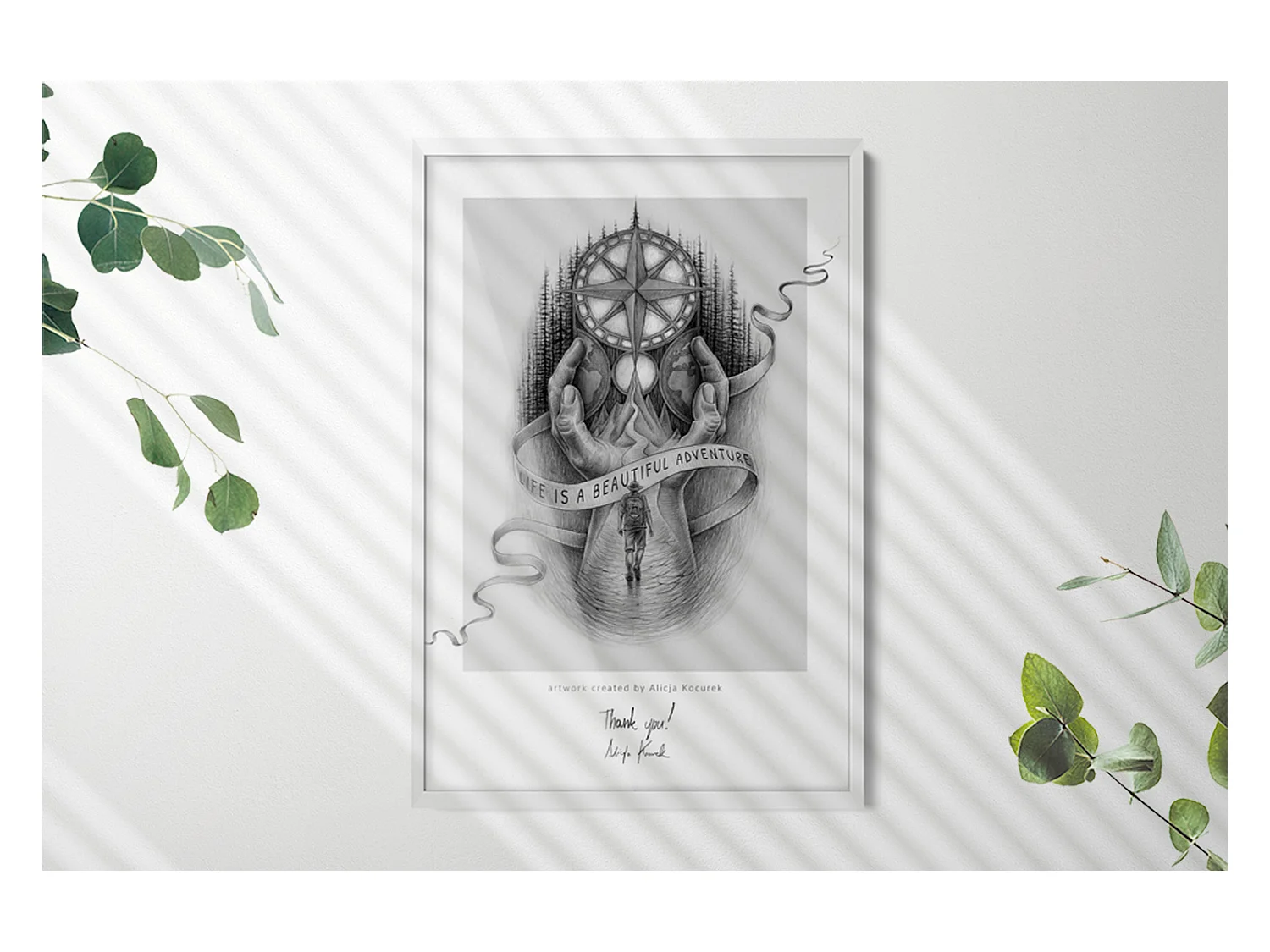 Cadre blanc élégant 70x100 cm - Cadre moderne pour posters et photos, montage vertical et horizontal