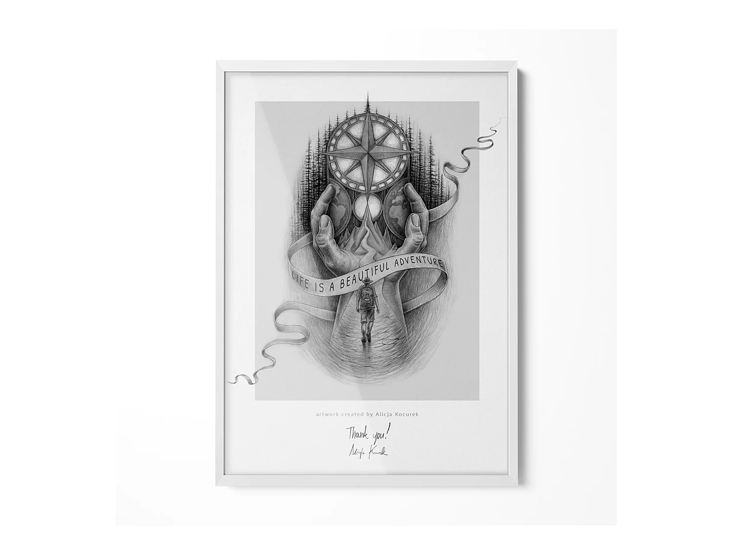 Cadre blanc élégant 70x100 cm - Cadre moderne pour posters et photos, montage vertical et horizontal