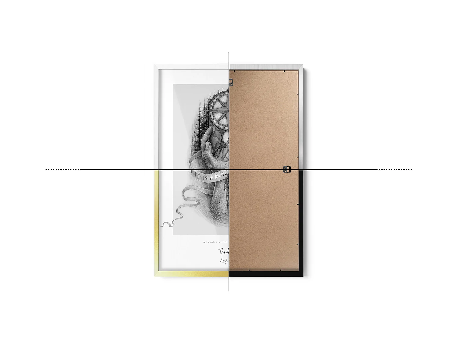 Cadre blanc élégant 70x100 cm - Cadre moderne pour posters et photos, montage vertical et horizontal