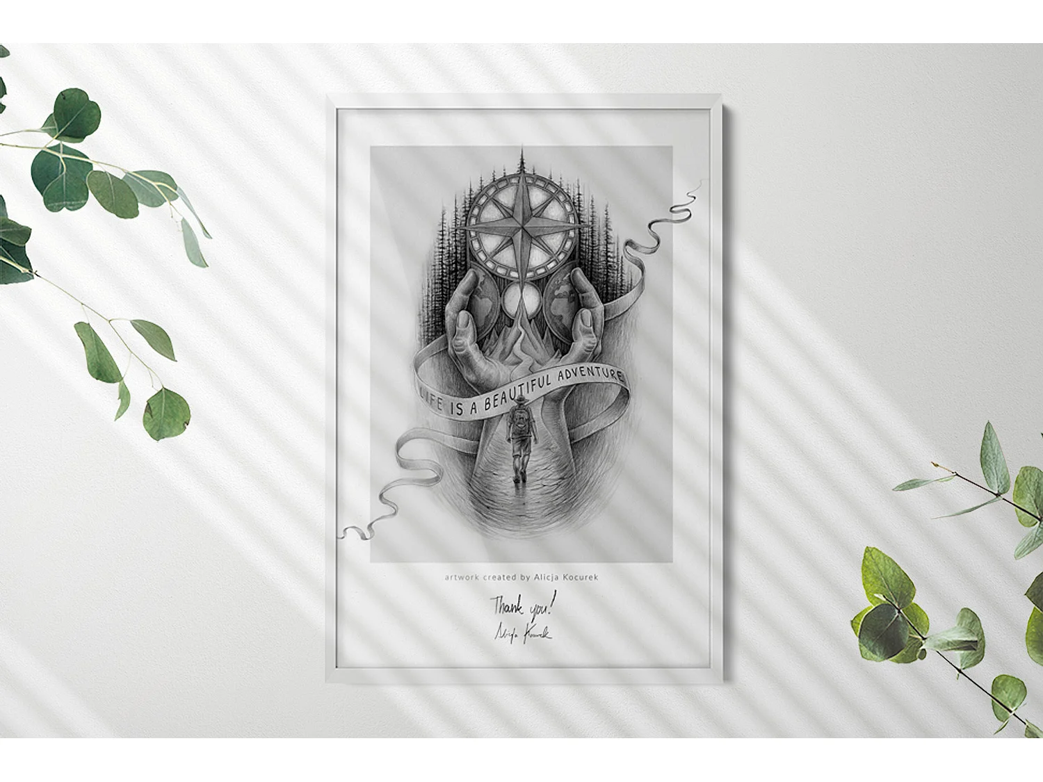 Elegante witte lijst 70x100 cm - Moderne lijst voor posters en foto's, verticale en horizontale montage