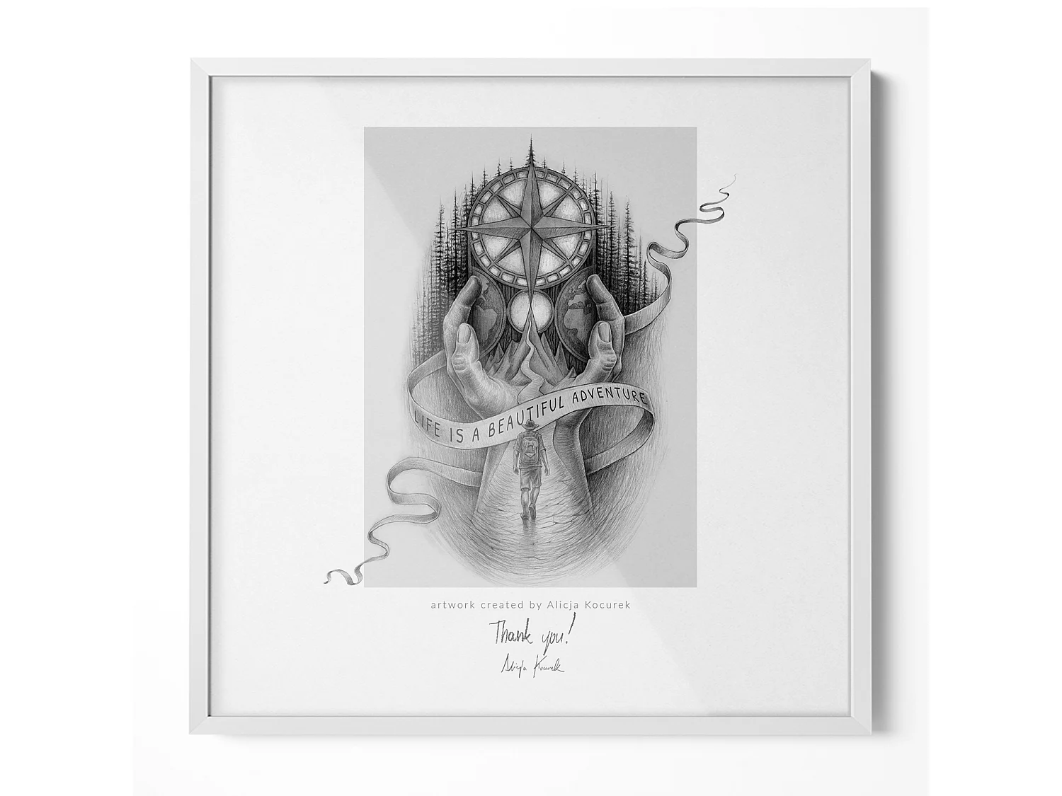 Rahmen für Fotos und Poster 50x50 cm - Weißer Rahmen, Acrylglas, vertikale und horizontale Montage