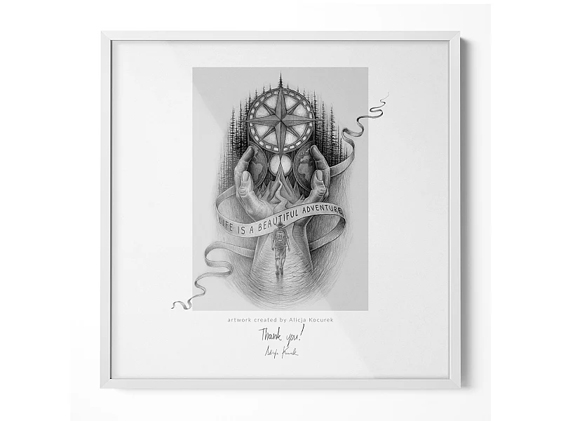 Rahmen für Fotos und Poster 50x50 cm - Weißer Rahmen, Acrylglas, vertikale und horizontale Montage