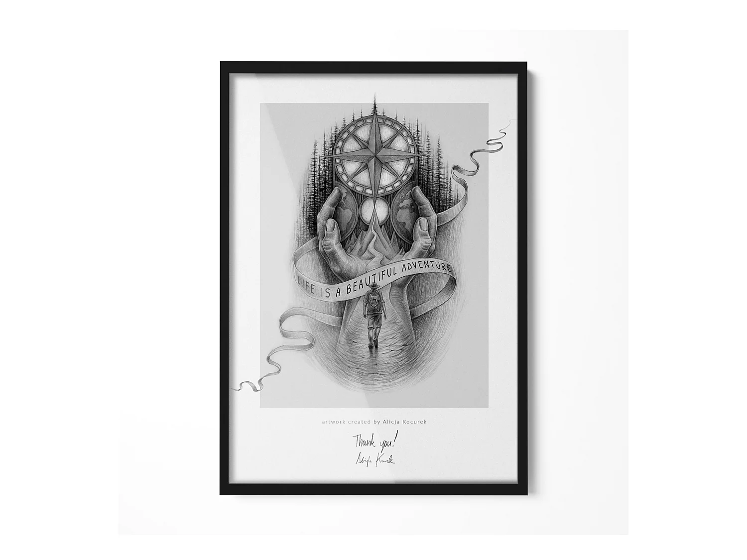 Cadre noir 50x70 cm - Cadre élégant pour posters et photos, verre acrylique, montage vertical ou horizontal