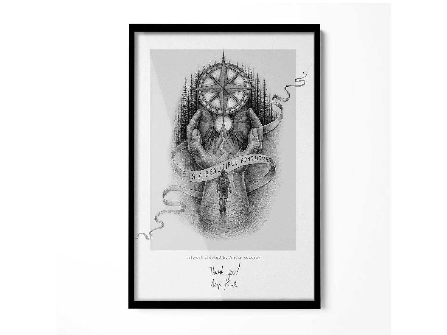 Eleganter schwarzer Rahmen 20x30 cm – Moderner Rahmen für Poster und Fotos, vertikale und horizontale Montage