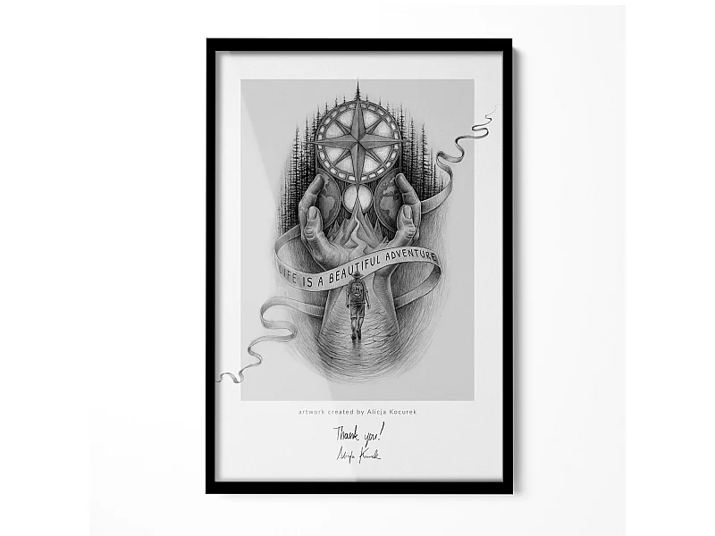 Eleganter schwarzer Rahmen 20x30 cm – Moderner Rahmen für Poster und Fotos, vertikale und horizontale Montage