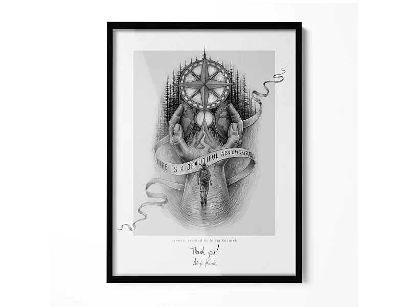 Cadre noir 60x80 cm - Cadre élégant pour posters et photos XXL, montage vertical et horizontal