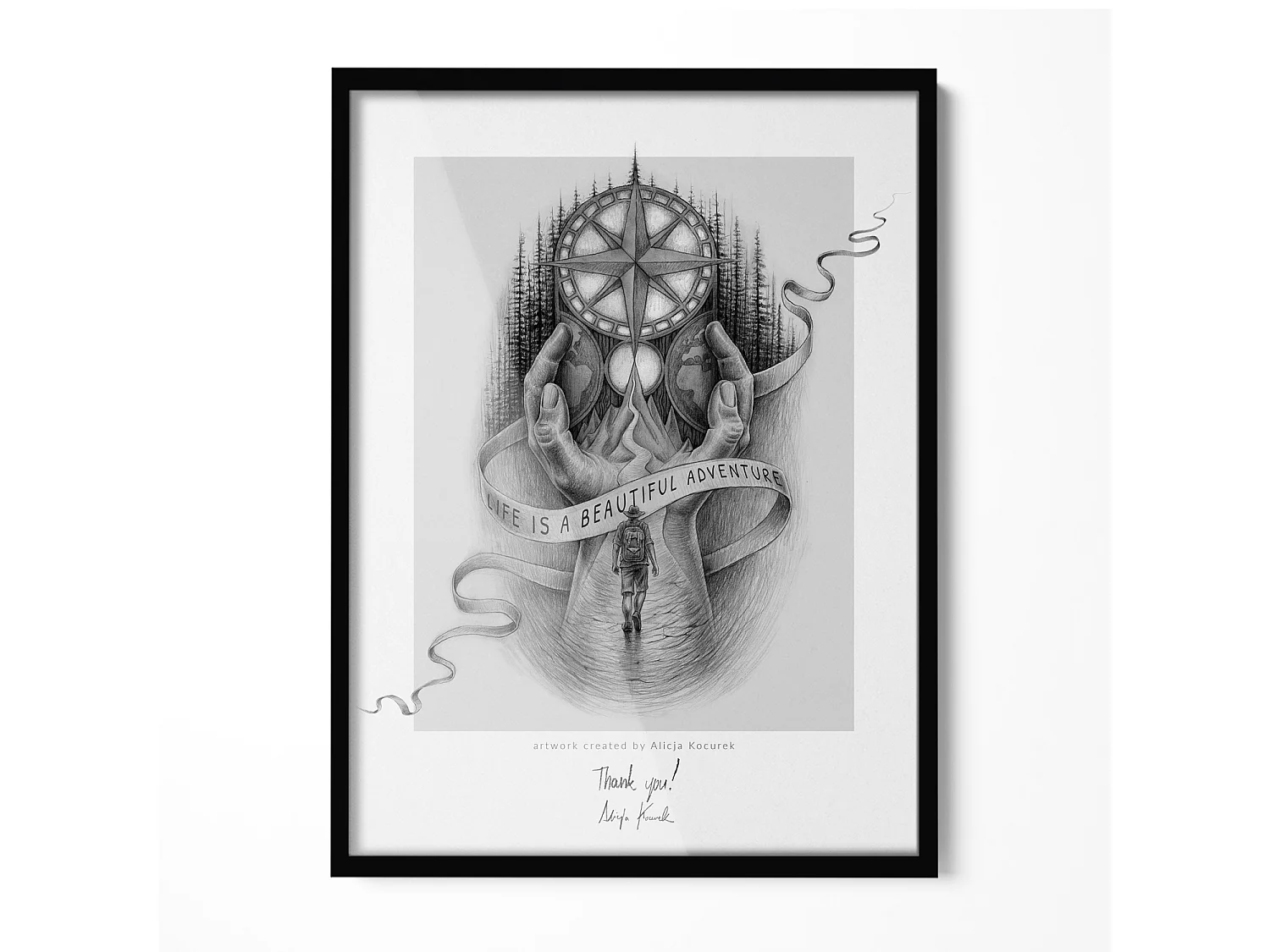 Cadre noir 60x80 cm - Cadre élégant pour posters et photos XXL, montage vertical et horizontal